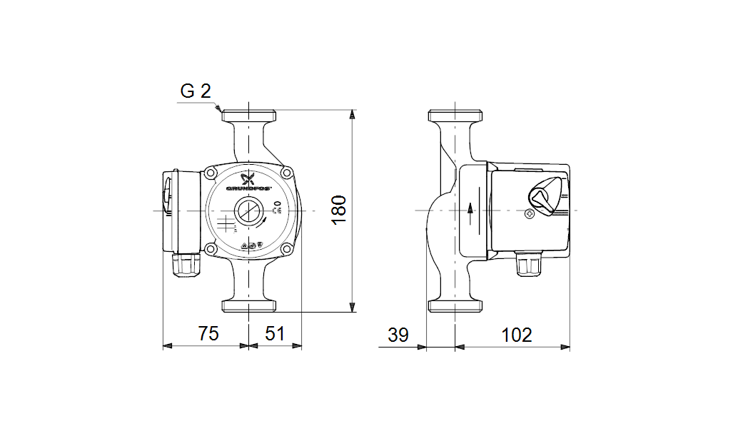 Циркуляционный насос Grundfos UPS 32-30 180, 380 В - фото 2 - id-p95556262