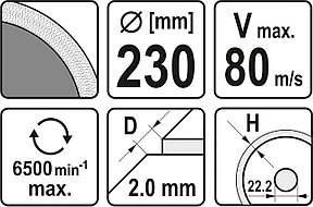 Круг алмазный 230x22.2x2.0мм (для керамогранита) "Yato" YT-59975, фото 2