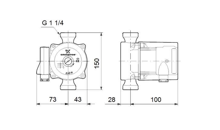 Циркуляционный насос Grundfos UP 20-15 N 150, 380 В, фото 2