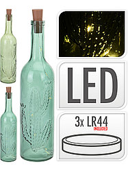 УКРАШЕНИЕ стеклянное светящееся “Бутылка” 31 см (код 992854) (работает от батареек)