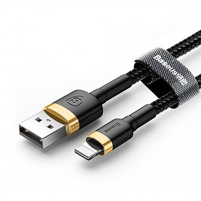 Кабель USB to Lightning Baseus Cafule (CALKLF-GG1) 1m черно-золотистый - фото 1 - id-p95564206