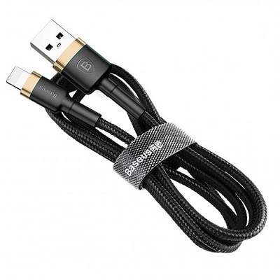 Кабель USB to Lightning Baseus Cafule (CALKLF-GG1) 1m черно-золотистый - фото 2 - id-p95564206