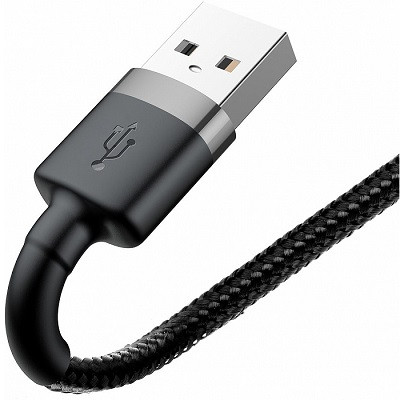 Кабель USB to Lightning Baseus Cafule (CALKLF-GG1) 1m черно-золотистый - фото 4 - id-p95564206