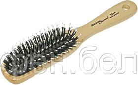 Щетка массажная для волос HERCULES деревянная светлая щетина+нейлон узкая
