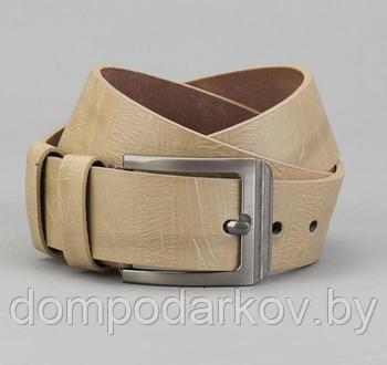 Ремень мужской, винт, пряжка металл, ширина - 4,2 см, цвет бежевый