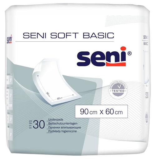 Пеленки гигиенические Seni Soft Basic  90х60 см. (впитывающие), 30 шт.