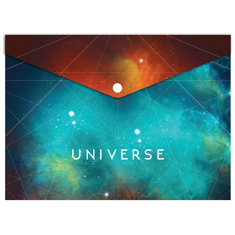 Папка-конверт OPTIMA Universe А4 на кнопке (Цена с НДС)