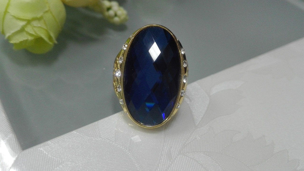 Красивый перстень с синим камнем - фото 2 - id-p95747172