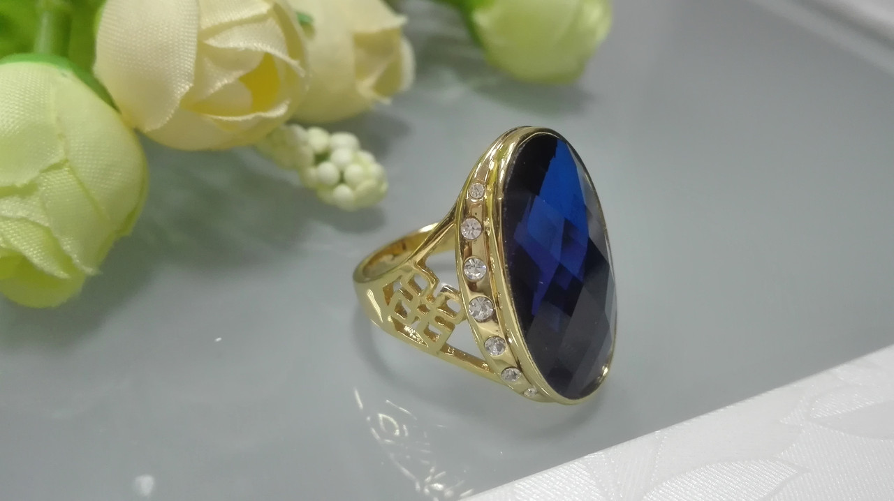 Красивый перстень с синим камнем - фото 3 - id-p95747172