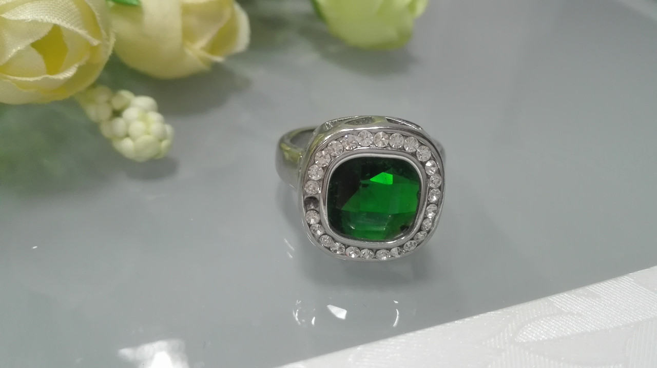 Красивое кольцо с зеленым камнем - фото 2 - id-p95747784