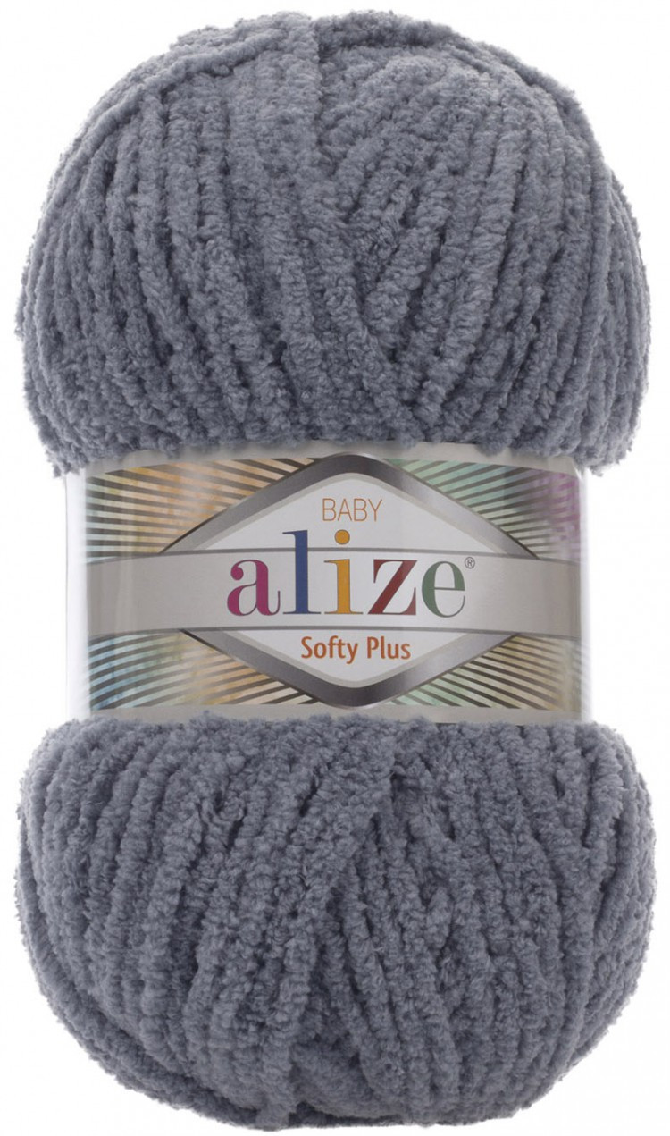 Пряжа Alize Softy Plus цвет 87 угольно-серый