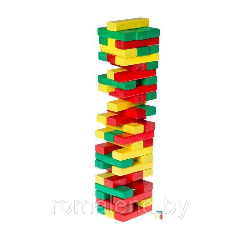 Настольная игра Jenga цветная (Дженга башня) с кубиком - фото 4 - id-p95829754