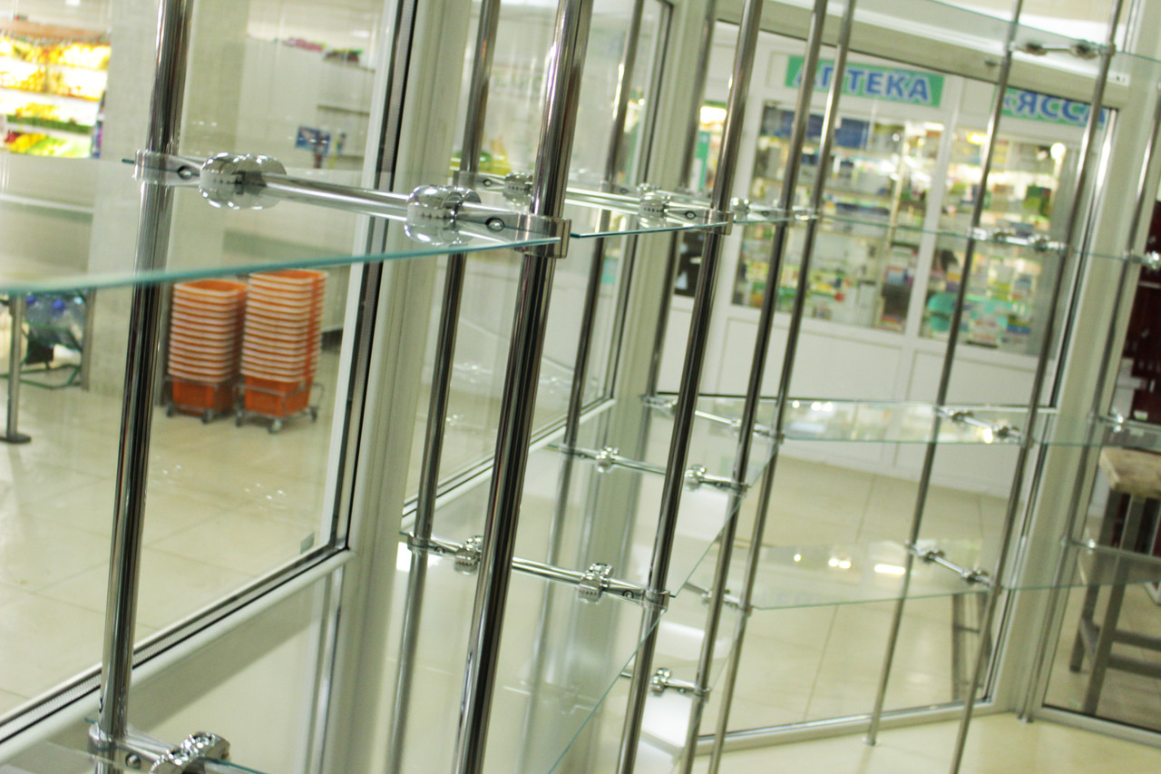 комплектующие для стеклянных стеллажей