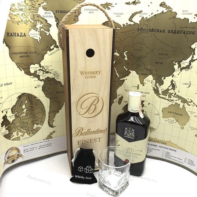 Подарочный набор для виски «Ballantines» со стаканом и камнями - фото 2 - id-p95914914