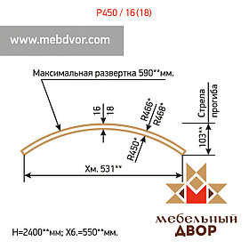 Заготовка для радиусных фасадов P450