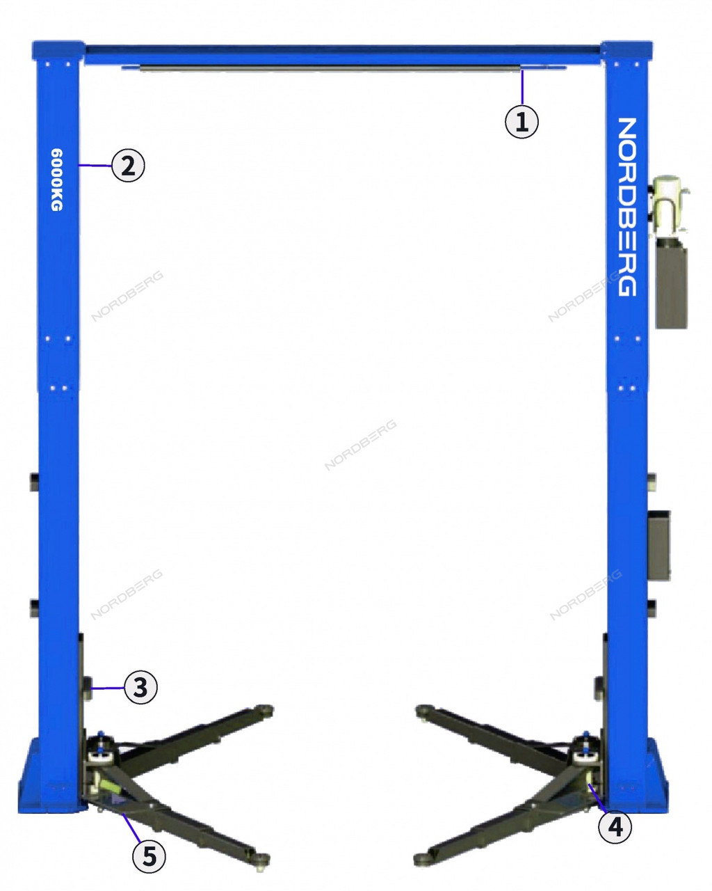 Двухстоечный подъемник, г/п 6 т NORDBERG N4122H-6T_380V