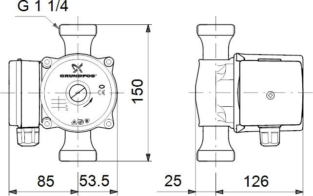 Циркуляционный насос Grundfos UP 20-45 N 150, 220 В, фото 2