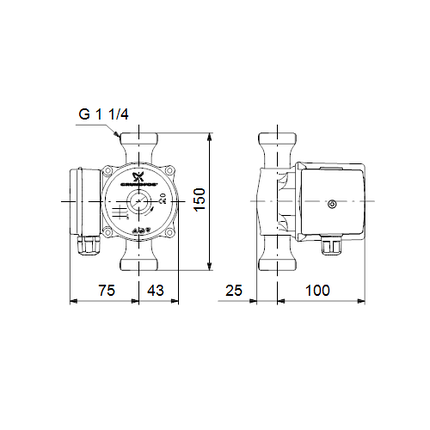 Циркуляционный насос Grundfos UP 20-07 N 150, 220 В, фото 2