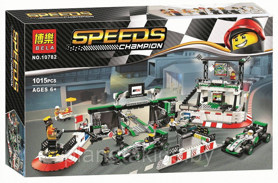 Конструктор Speed Champions "Формула-1 AMG PIT STOP" СТО, 1015 деталей, Bela 10782 - фото 2 - id-p95951061