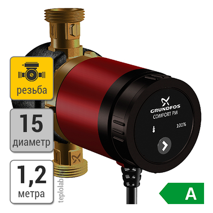 Циркуляционный насос Grundfos Comfort 15-14 BXT PM, 220 В, фото 2