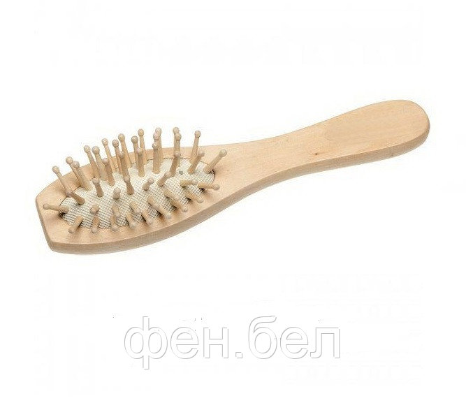 Щетка массажная для волос PROFI line деревянная овальная маленькая - фото 1 - id-p91714068