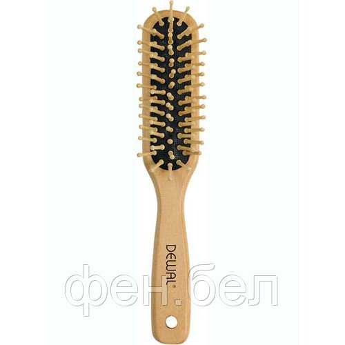 Щетка массажная для волос PROFI line деревянная узкая 5-рядная