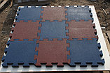 Плита резино-полимерная Rubtex черная пазл 500х500х30мм, фото 3
