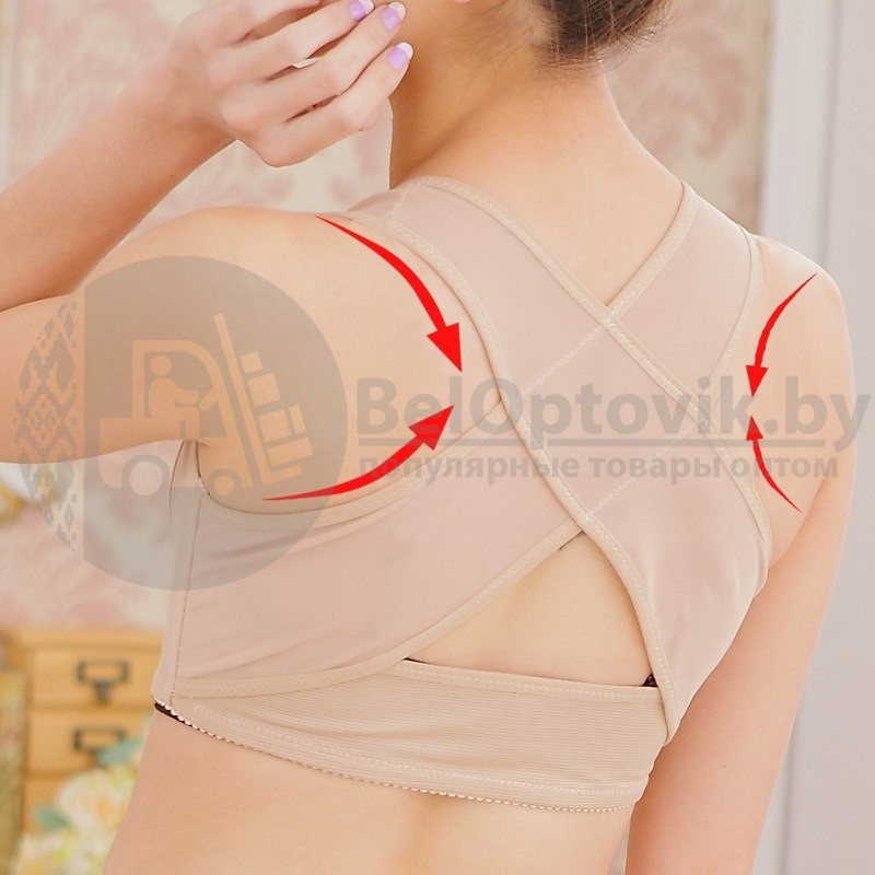 Корректор осанки с поддержкой груди (корсет) Back correcting support chest close Furu. Размер S Бежевый - фото 5 - id-p93845067