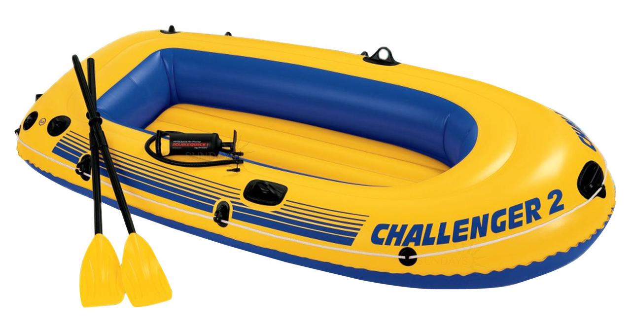 Intex Лодка надувная двухместная Challenger-2 Set Intex (Интекс) 68367NP 236x114 см - фото 1 - id-p96029609