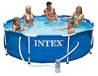 Intex 28202 Каркасный бассейн Intex METAL FRAME 305х76см + фильтр-насос 1250 л.ч, картриджный фильтр