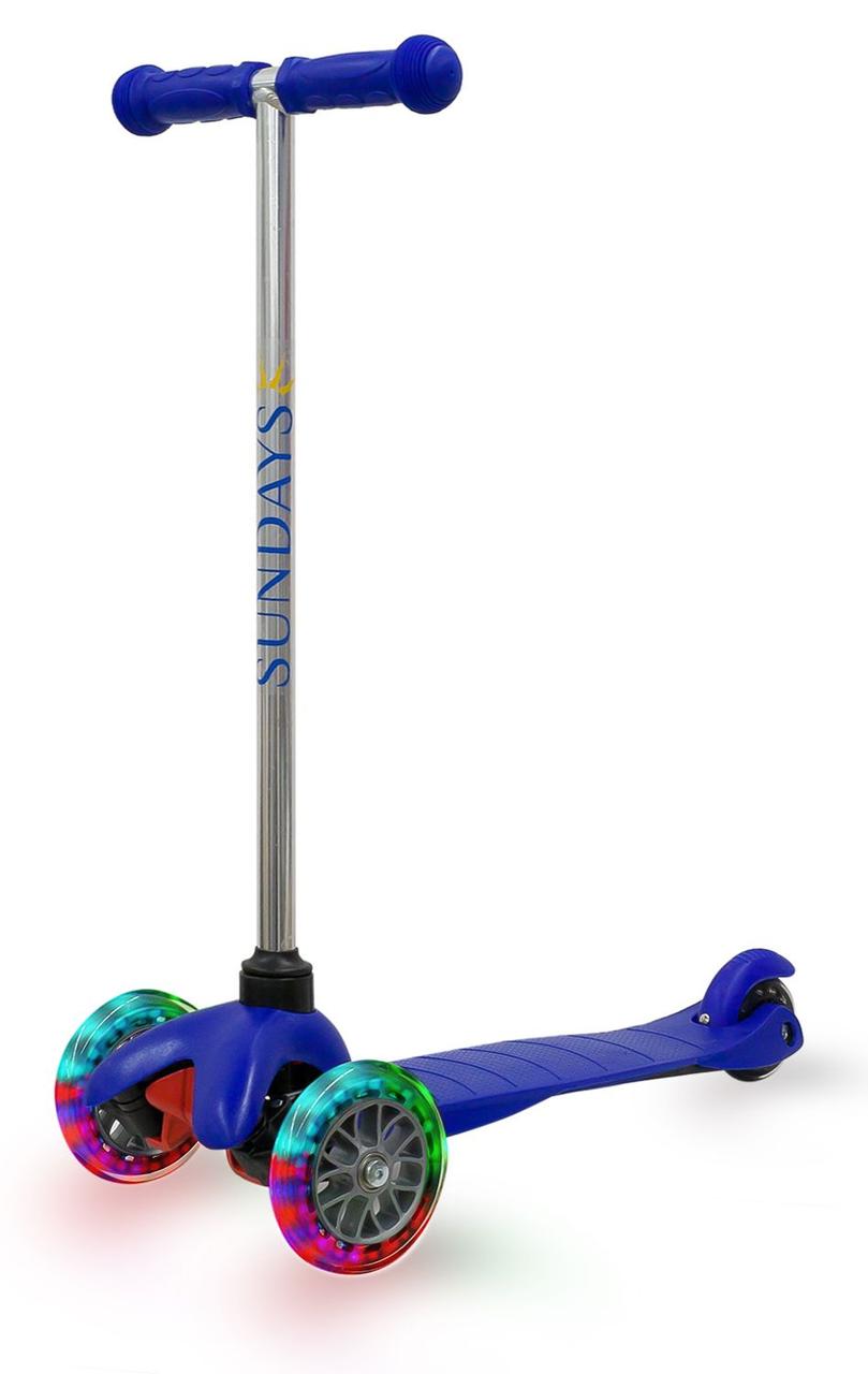 Sundays Самокат со светящимися колесами, синий Sundays SA-100S-4