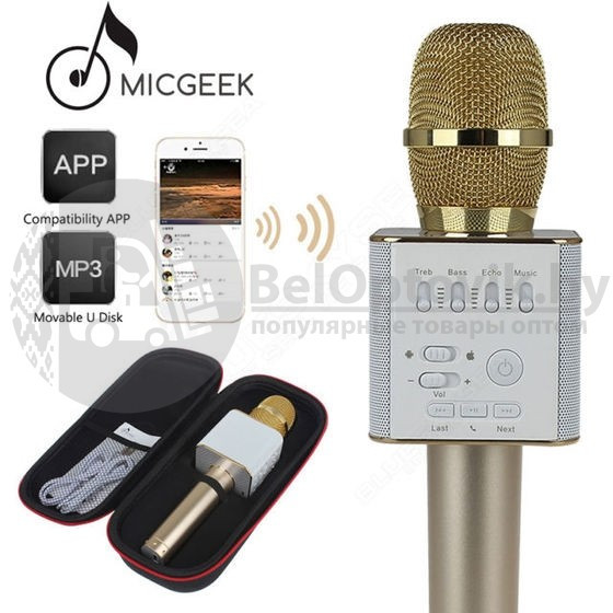 Беспроводной микрофон-караоке со встроенным динамиком Tuxun Q9 - фото 3 - id-p93845901