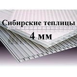 Сотовый поликарбонат для теплиц 4мм "Сибирские теплицы" 0,6кг/м2 лист 2,1х6м, фото 2