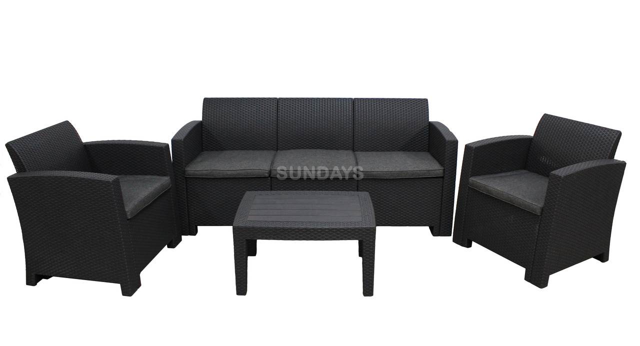 Sundays Комплект садовой мебели Sundays SF2-5P (черный/серый) - фото 1 - id-p96034215