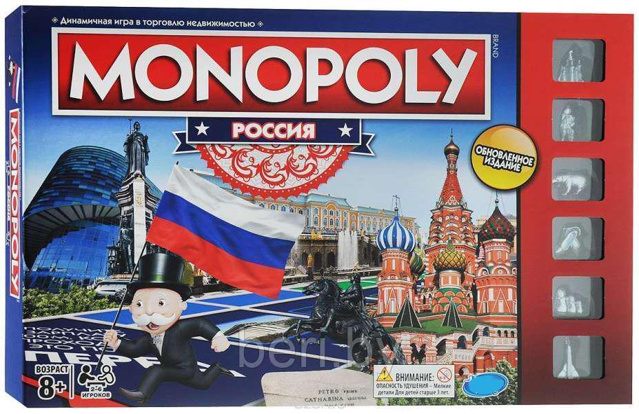 Монополия РОССИЯ 4002 настольная игра Monopoly, металлические фишки, ламинированное поле - фото 1 - id-p96047164