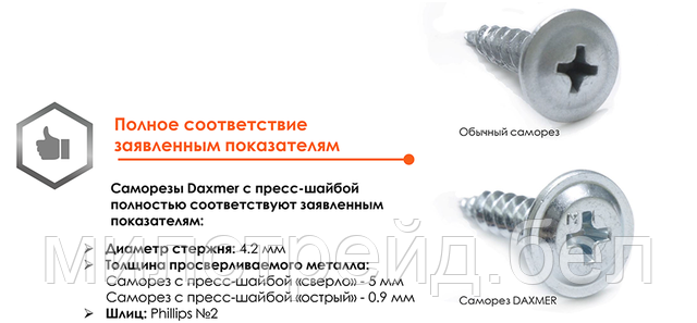 Саморезы По Металлу Размеры Таблица И Цена