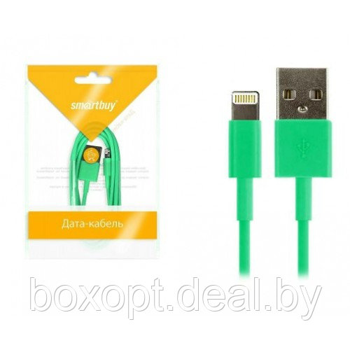 Дата-кабель Smartbuy USB - 8-pin для Apple, зеленый - фото 1 - id-p96106686