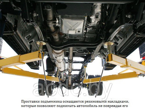 ATIS A245AC подъемник двухстоечный 4.5 Т, с верхней синхронизацией ассиметричный - фото 4 - id-p96122400