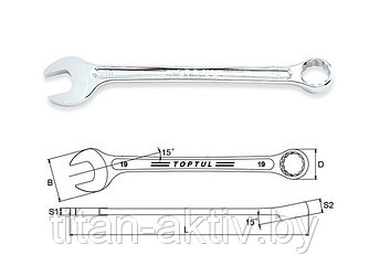 Ключ комбинированный 12мм 15° TOPTUL