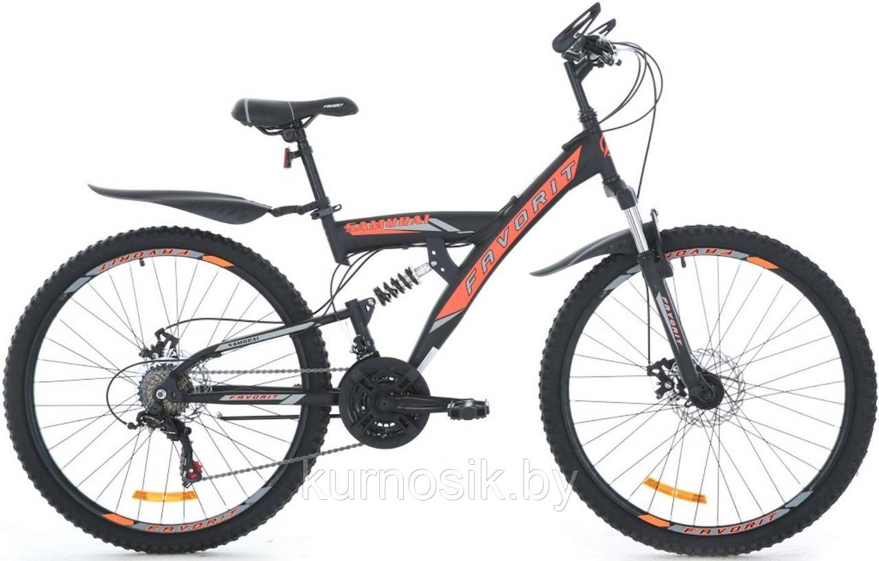 Велосипед Favorit Samurai 26" (SAMURAI 26) Черно-оранжевый - фото 1 - id-p96180528