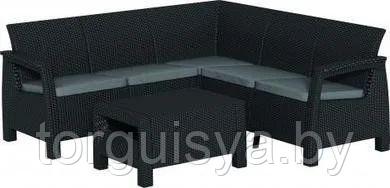 Набор уличной мебели (скамья угловая, столик) CORFU II RELAX SET, капучино, фото 2