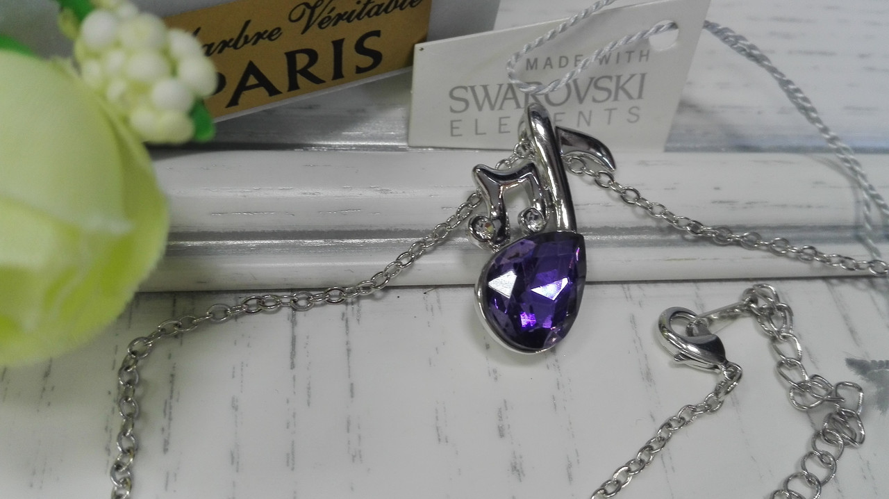 Подвеска Нотка с кристаллами Swarovski