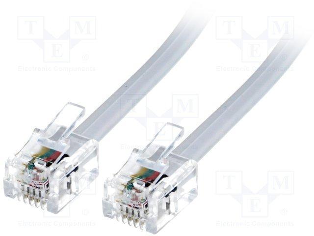 Шнур телефонный в линию 15 метров. RJ11(6Р4С) 