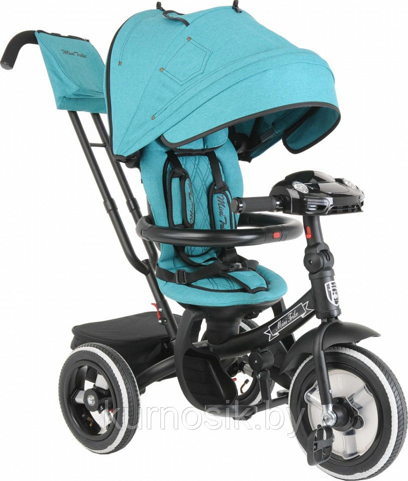 Велосипед детский трехколесный MINI TRIKE JEANS  (12"/10" надувные колеса) (арт. T420 JEANS) Бирюзовый