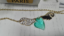 Стильная подвеска Сердце с кристаллами Swarovski