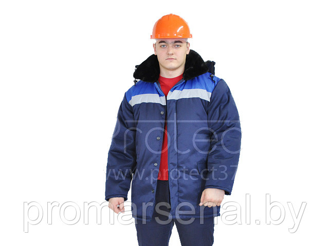 Куртка утепленная (синяя+василек) с капюшоном "УРАЛ" - фото 1 - id-p4813782