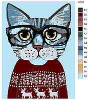 Картина по номерам "Кот в очках", 30 x 40, A195