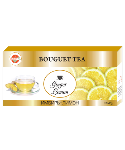 Травяной чай "Имбирь-лимон" BOUGUET TEA, 25*2г - фото 1 - id-p96282971