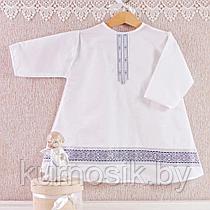 Крестильная рубашка для мальчика АРГО с вышивкой р.74-80 Белый (арт. 022/2)