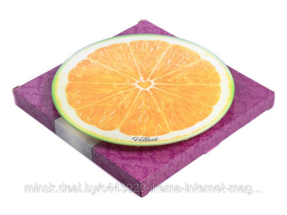 БЛЮДО стеклянное “Апельсин” круглое вращающееся 30 см., фото 2